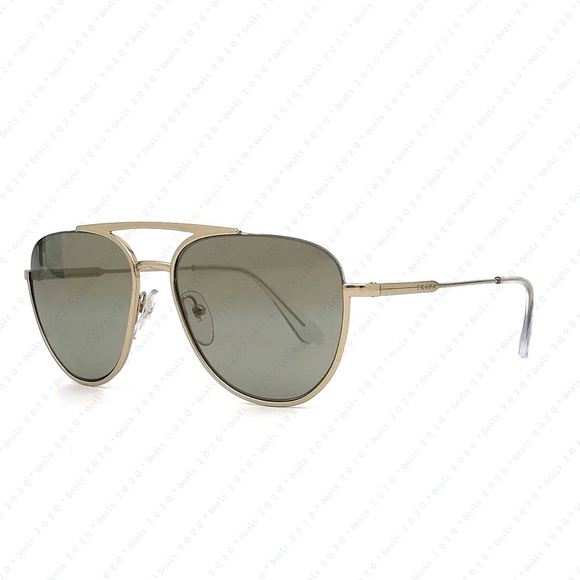 PRADA PR 50US ZVN6O0 56mm Pale Gold / Light Brown Gold Lenses Sunglasses - Picture 3 of 9